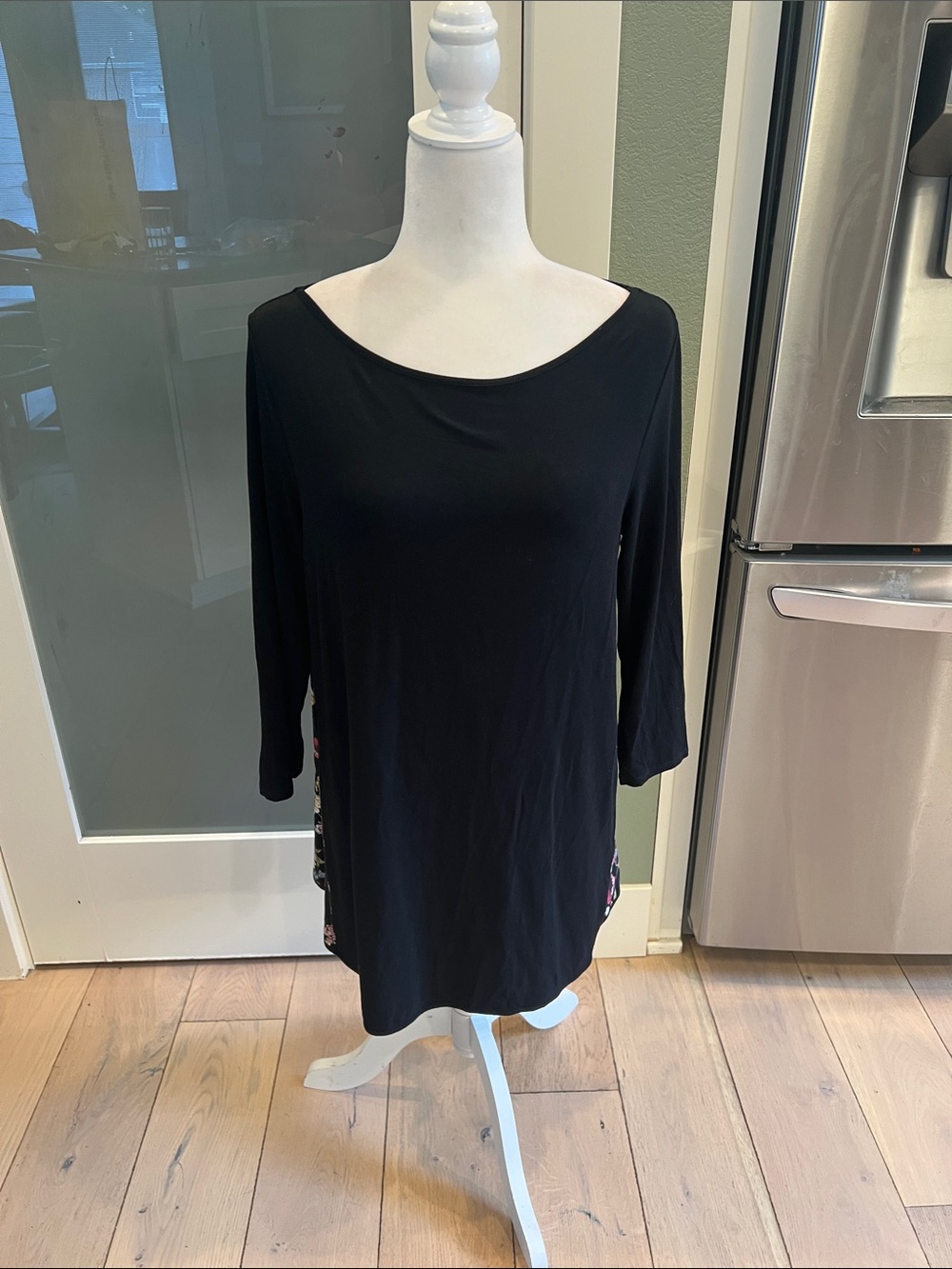 J. Jill Black Boatneck Tunic with Subtle Side Detail